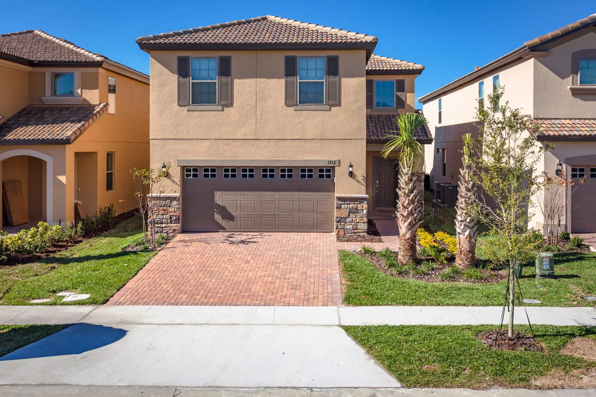 Modern house with landscaped front yard