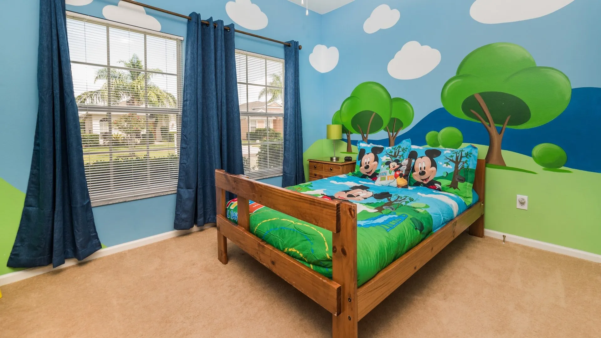 Colorful children's bedroom with Mickey Mouse