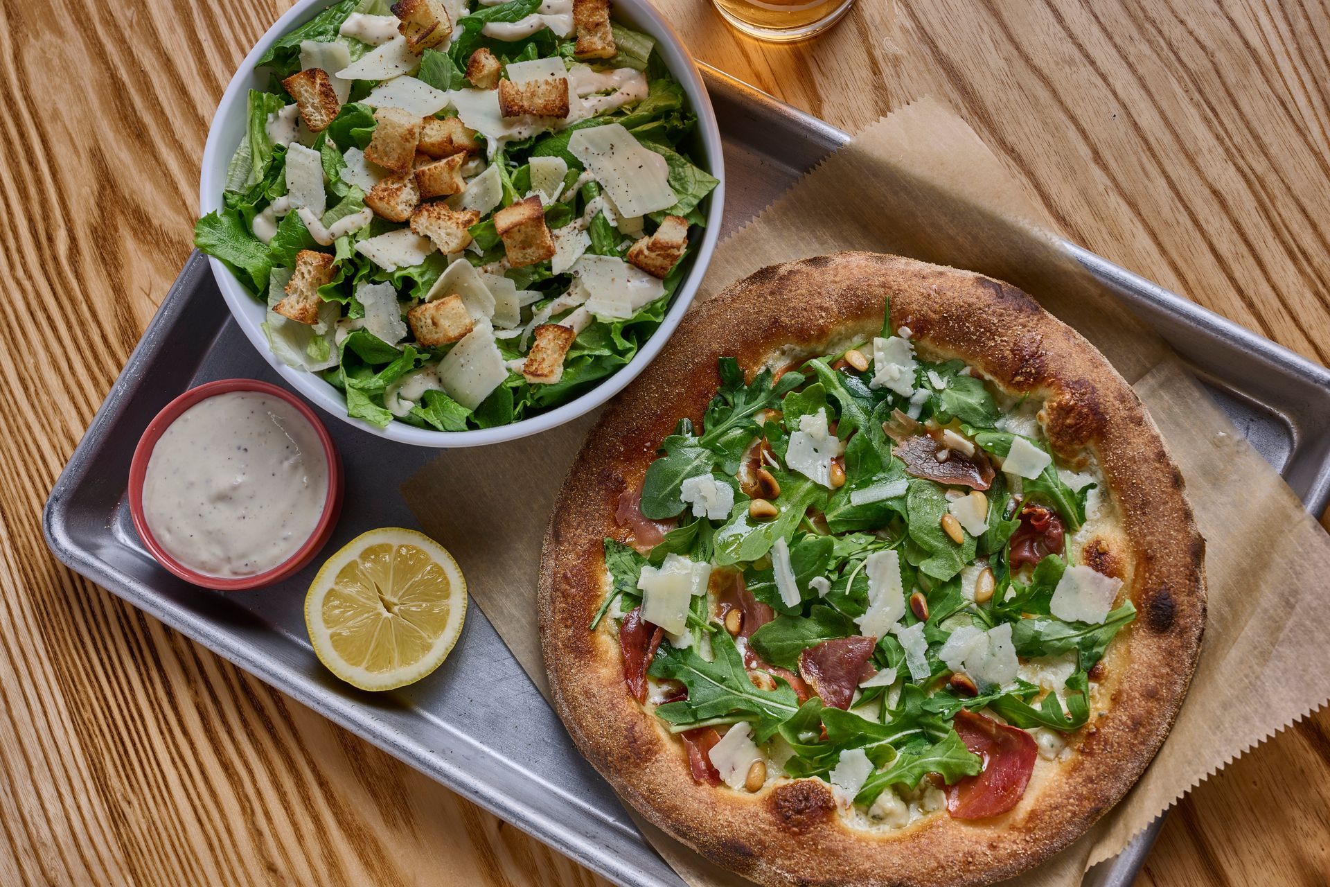 A selection of menu items from Flippers Pizzaria