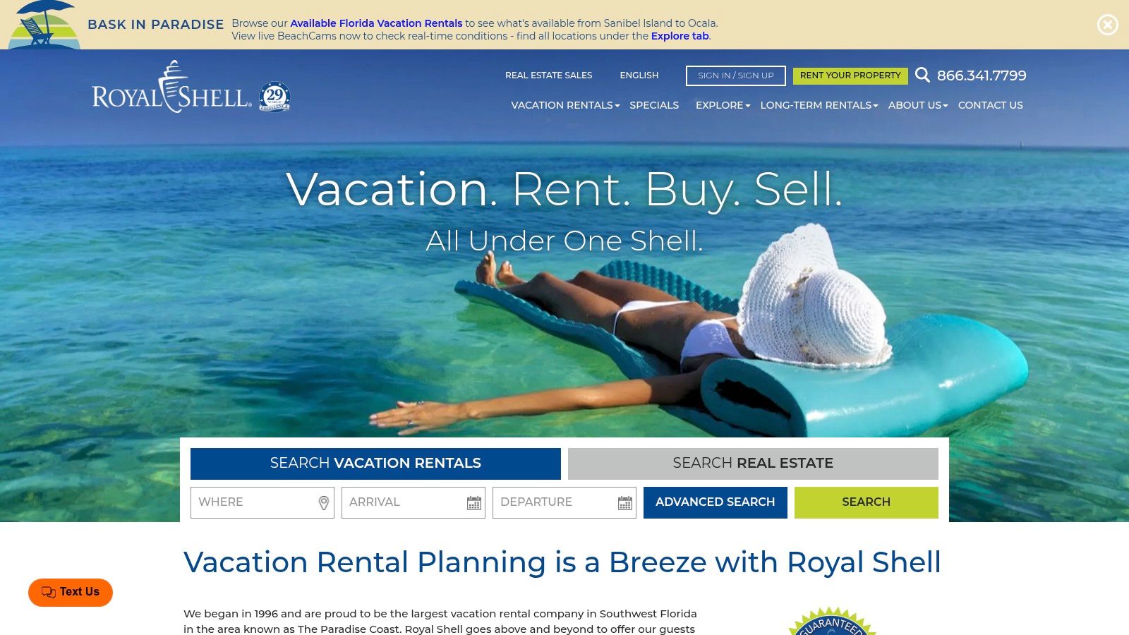 Waterfront home with a private dock, a common rental type offered by Royal Shell Vacations in Cape Coral